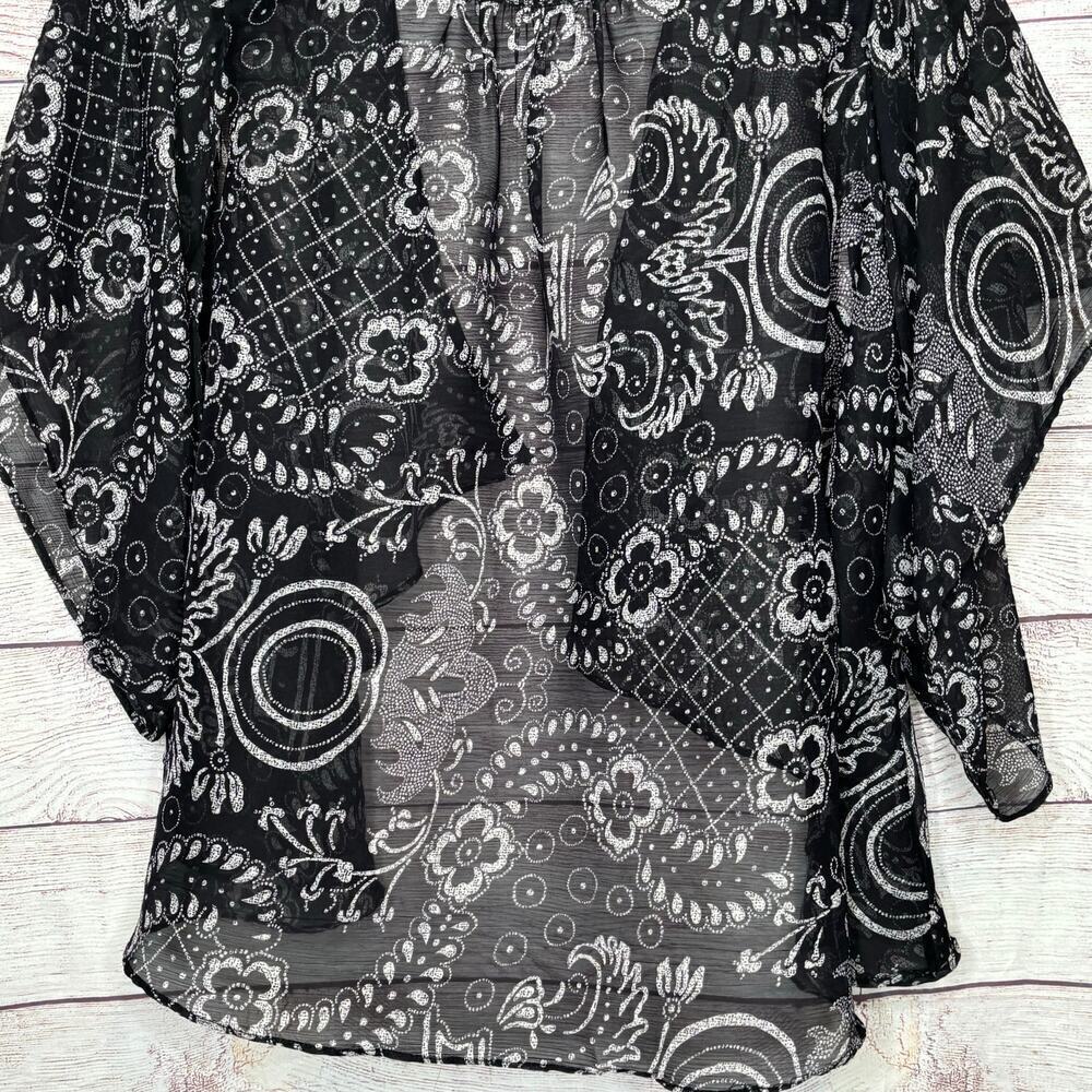 Denim & Supply Ralph Lauren Navy & White Bandana Print Kimono Size Medium - Picture 12 of 14